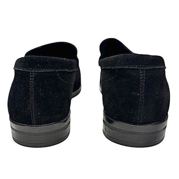 Stacy Adams Newcomb Moc Toe Bit Loafers Black Suede Size 7.5 M Slip-On Pre-Owned - Picture 3 of 11